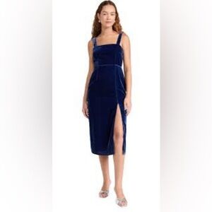 KITRI velour Navy Blue Dress size 6 NWOT